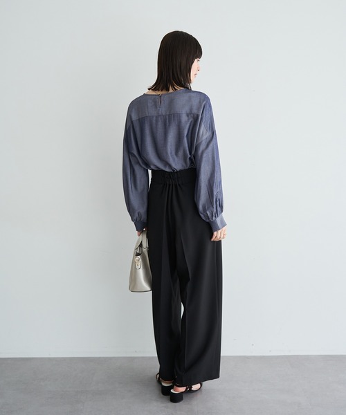 YECCA VECCA（イェッカヴェッカ）の「メタルベルトワイドパンツ（その他パンツ・レディース・ミント/ブラック/ライトベージュ・S/M）」の7枚目の写真