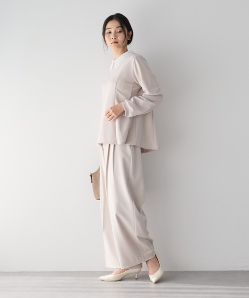 YECCA VECCA（イェッカヴェッカ）の「メタルベルトワイドパンツ（その他パンツ・レディース・ミント/ブラック/ライトベージュ・S/M）」の13枚目の写真