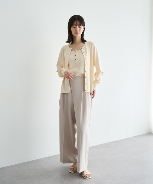 YECCA VECCA（イェッカヴェッカ）の「メタルベルトワイドパンツ（その他パンツ・レディース・ミント/ブラック/ライトベージュ・S/M）」の10枚目の写真