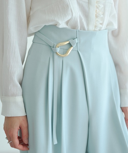 YECCA VECCA（イェッカヴェッカ）の「メタルベルトワイドパンツ（その他パンツ・レディース・ミント/ブラック/ライトベージュ・S/M）」の18枚目の写真