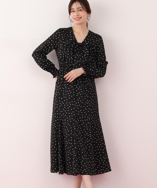 PINKY&DIANNE（ピンキーアンドダイアン）の「◆ドットプリントリボンワンピース（ワンピース・レディース・ホワイト系その他2/ブラック系その他・38/36）」の6枚目の写真