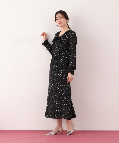 PINKY&DIANNE（ピンキーアンドダイアン）の「◆ドットプリントリボンワンピース（ワンピース・レディース・ホワイト系その他2/ブラック系その他・38/36）」の7枚目の写真