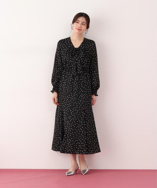 PINKY&DIANNE（ピンキーアンドダイアン）の「◆ドットプリントリボンワンピース（ワンピース・レディース・ホワイト系その他2/ブラック系その他・38/36）」の8枚目の写真