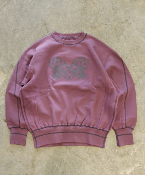 NATAL DESIGN(ネイタルデザイン)の「FLOWER OF LIFE CREW SWEAT(スウェット・メンズ・パープル/チョコ・SMALL/MEDIUM/LARGE/X-LARGE)」の1枚目の写真