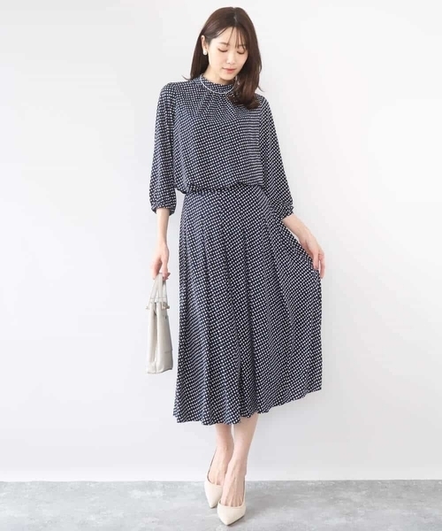 MK MICHEL KLEIN（エムケーミッシェルクラン）の「幾何柄ジャージーカットソー/洗える（Tシャツ/カットソー・レディース・ライトブルー/ネイビー・38）」の8枚目の写真