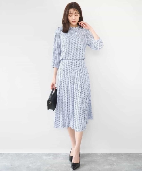 MK MICHEL KLEIN（エムケーミッシェルクラン）の「幾何柄ジャージーカットソー/洗える（Tシャツ/カットソー・レディース・ライトブルー/ネイビー・38）」の15枚目の写真