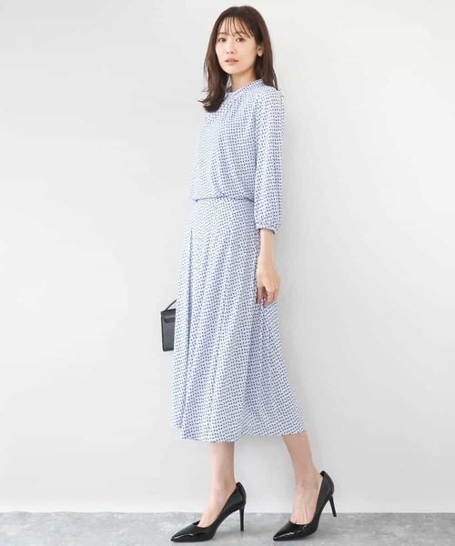 MK MICHEL KLEIN（エムケーミッシェルクラン）の「幾何柄ジャージーカットソー/洗える（Tシャツ/カットソー・レディース・ライトブルー/ネイビー・38）」の16枚目の写真