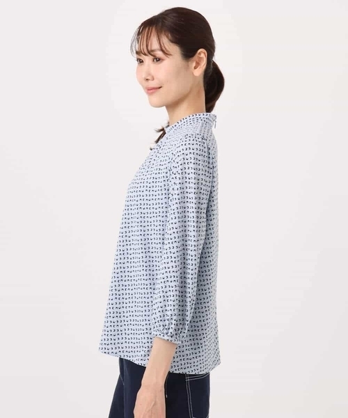 MK MICHEL KLEIN（エムケーミッシェルクラン）の「幾何柄ジャージーカットソー/洗える（Tシャツ/カットソー・レディース・ライトブルー/ネイビー・38）」の18枚目の写真