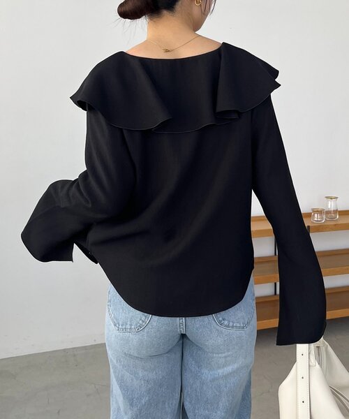 CAPRICIEUX LE'MAGE(カプリシューレマージュ)の「フリルリボンブラウス(シャツ/ブラウス・レディース・ブラック/ホワイト/ピンク・FREE)」の8枚目の写真