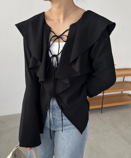 CAPRICIEUX LE'MAGE(カプリシューレマージュ)の「フリルリボンブラウス(シャツ/ブラウス・レディース・ブラック/ホワイト/ピンク・FREE)」の15枚目の写真