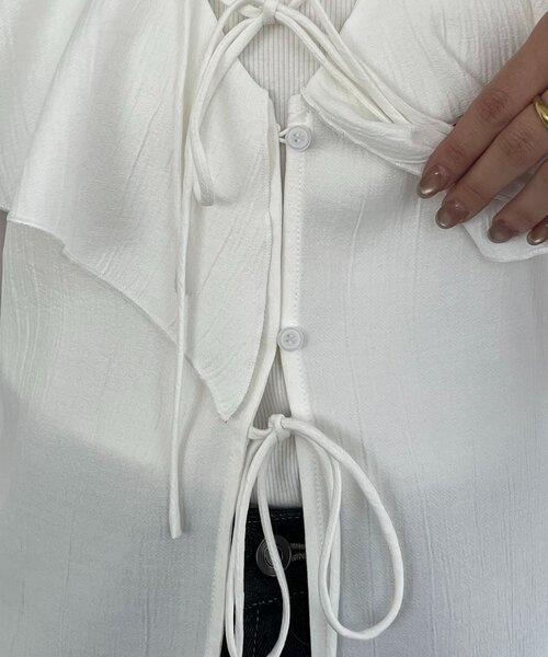 CAPRICIEUX LE'MAGE(カプリシューレマージュ)の「フリルリボンブラウス(シャツ/ブラウス・レディース・ブラック/ホワイト/ピンク・FREE)」の22枚目の写真