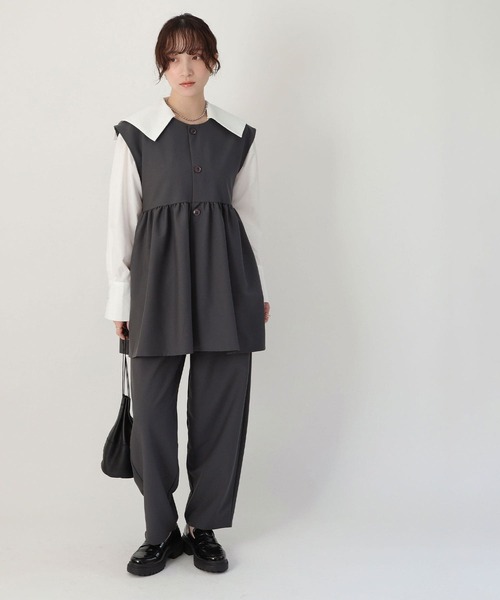 NOAHL(ノアル)の「【NOAHL】ギャザー切り替えベスト(ベスト・レディース・ブラック/グレー系/サンドベージュ・FREE)」の17枚目の写真