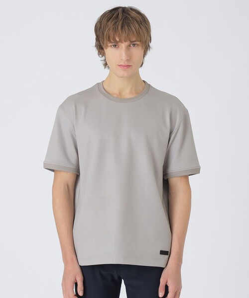 BLACK LABEL CRESTBRIDGE（ブラックレーベル・クレストブリッジ）の「【BLACK lab.】エンボスシャドーチェックTシャツ（Tシャツ/カットソー・メンズ・ブラック/ライトグレー/オフホワイト・L/XL/M）」の3枚目の写真