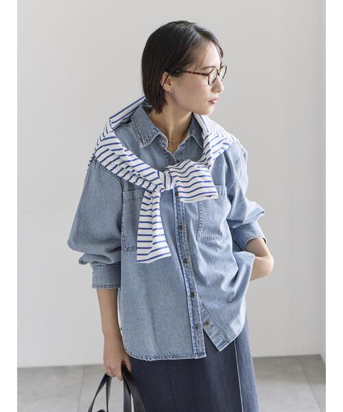 Te chichi(テチチ)の「デニムシャツ(シャツ/ブラウス・レディース・ネイビー/サックスブルー・F)」の6枚目の写真