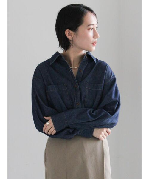 Te chichi(テチチ)の「デニムシャツ(シャツ/ブラウス・レディース・ネイビー/サックスブルー・F)」の13枚目の写真