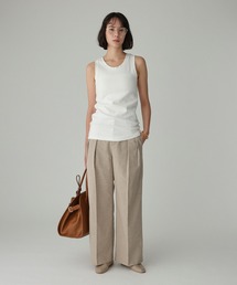 BABYLONE | 【多機能素材】リネンライクストレッチスラックス(スラックス)