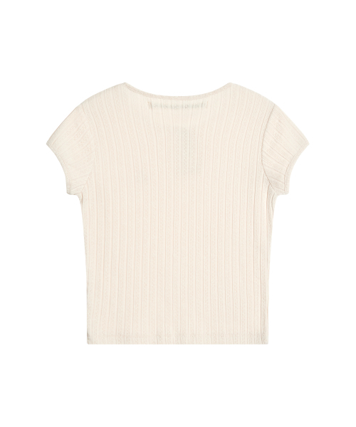 Rest&Recreation（レストアンドレクリエーション）の「BUTTON-UP CAP SLEEVE TOP - LIGHT PINK（Tシャツ/カットソー・レディース・その他・ONE）」の2枚目の写真