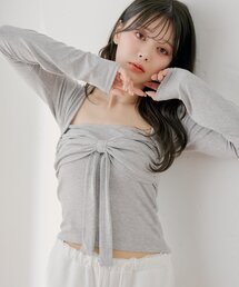 ボレロ風リボントップス