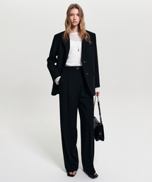 エリスワイドスラックス_ブラック / ELISE WIDE SLACKS_BLACK