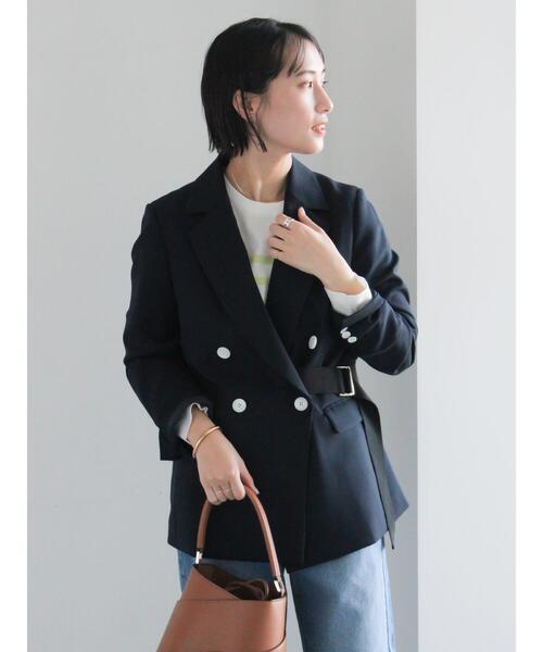 Te chichi（テチチ）の「デタッチベルトテーラードジャケット《2026 spring catalog item》（ノーカラージャケット・レディース・ネイビー・F）」の13枚目の写真