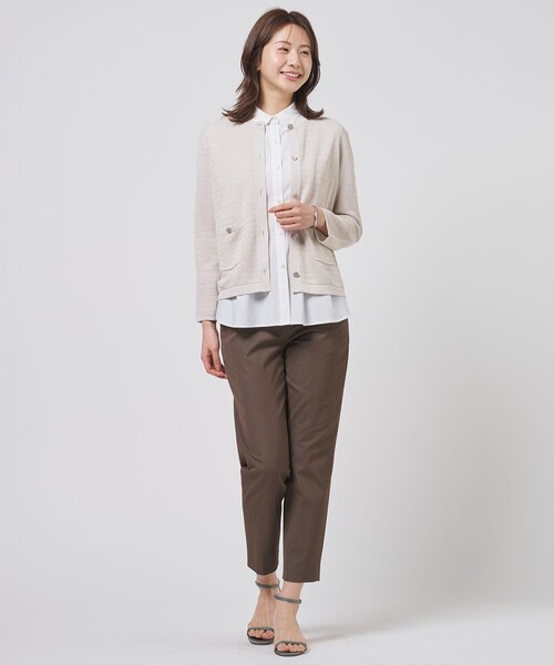 J.PRESS(ジェイプレス)の「Paper Blend Summer ニット ジャケット(ニット/セーター・レディース・ベージュ系/ライトグレー系/ネイビー系・T13)」の5枚目の写真
