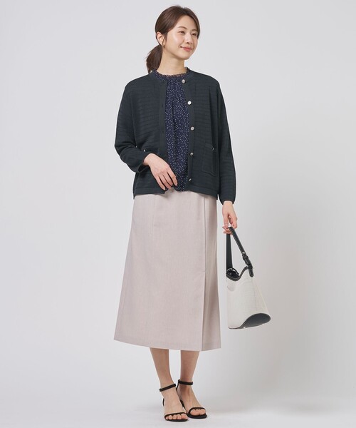 J.PRESS(ジェイプレス)の「Paper Blend Summer ニット ジャケット(ニット/セーター・レディース・ベージュ系/ライトグレー系/ネイビー系・T13)」の6枚目の写真