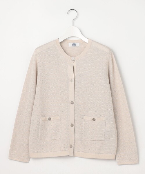 J.PRESS(ジェイプレス)の「Paper Blend Summer ニット ジャケット(ニット/セーター・レディース・ベージュ系/ライトグレー系/ネイビー系・T13)」の7枚目の写真