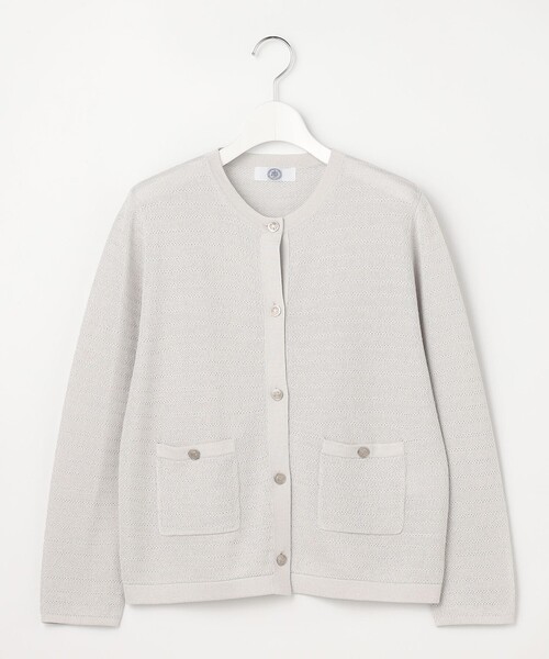 J.PRESS(ジェイプレス)の「Paper Blend Summer ニット ジャケット(ニット/セーター・レディース・ベージュ系/ライトグレー系/ネイビー系・T13)」の8枚目の写真