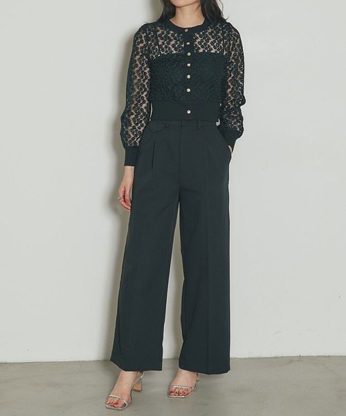 &. NOSTALGIA（アンドドットノスタルジア）の「ラインタックストレートパンツ（その他パンツ・レディース・ブラック/ピンク・M）」の7枚目の写真