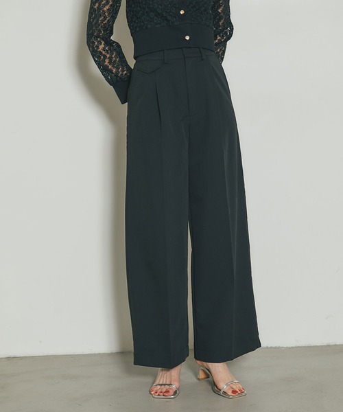 &. NOSTALGIA（アンドドットノスタルジア）の「ラインタックストレートパンツ（その他パンツ・レディース・ブラック/ピンク・M）」の8枚目の写真