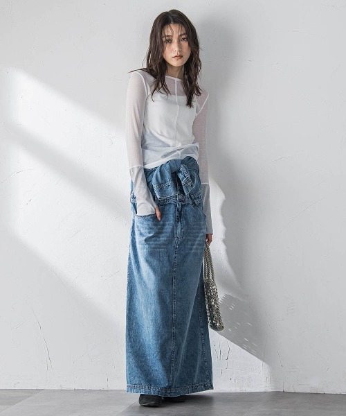 MAYSON GREY（メイソングレイ）の「2WAYラメカフスインナー≪洗濯機で洗える≫（Tシャツ/カットソー・レディース・チャコールグレー/オフホワイト・M）」の15枚目の写真