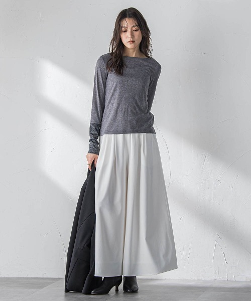 MAYSON GREY（メイソングレイ）の「2WAYラメカフスインナー≪洗濯機で洗える≫（Tシャツ/カットソー・レディース・チャコールグレー/オフホワイト・M）」の7枚目の写真