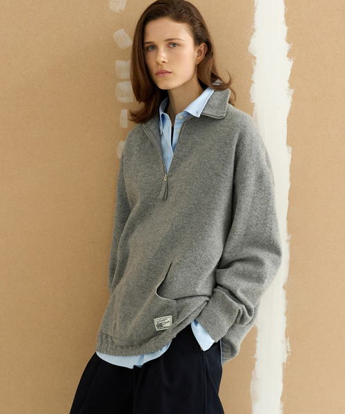 LEVAR(レバー)の「Wool Knit Half-zip Pullover - Melange Grey(ニット/セーター・レディース・その他・FREE)」の2枚目の写真