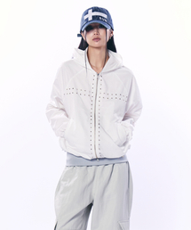 SETUP-EXE（セットアップイーエックスイー）の「STUDDED HOOD WINDBREAK / WHITE（ナイロンジャケット）」