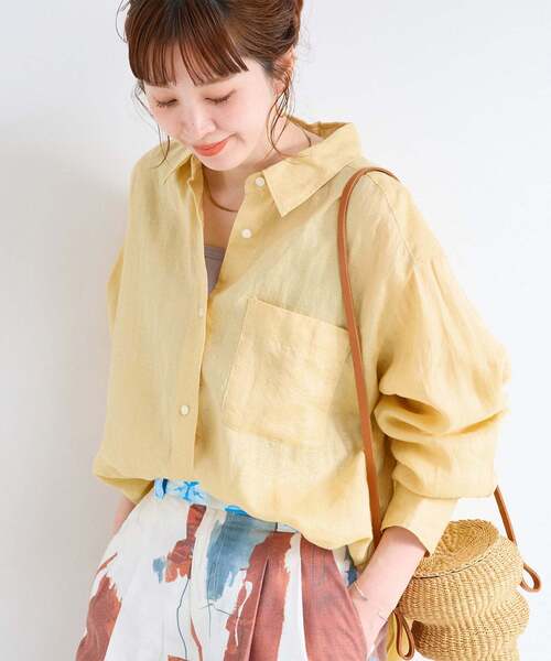 S/Mサイズ展開》手洗い可 / 2WAYフレンチリネンシャツ（シャツ