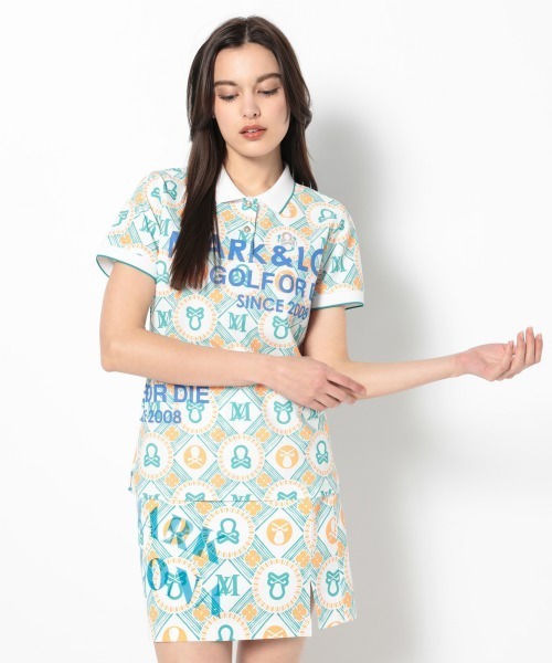 MARK & LONA（マークアンドロナ）の「Aura Monogram Polo | WOMEN（ポロシャツ・レディース・グリーン/パープル・38）」の2枚目の写真