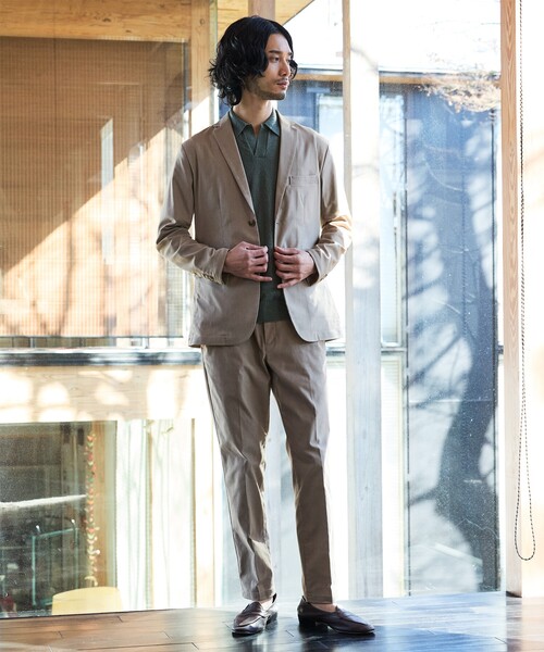 ABAHOUSE GRAY(アバハウスグレイ)の「【上下2点セット】COOL DRY TOUCH セットアップ/スーツ ジャケット&スラックス(セットアップ・メンズ・ベージュ/ブラック/グレー・50/48/46/44)」の3枚目の写真
