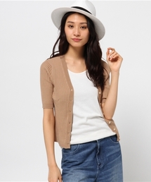 Ray BEAMS | Ray BEAMS / RIB 5ブ袖 Vカーディガン(カーディガン/ボレロ)