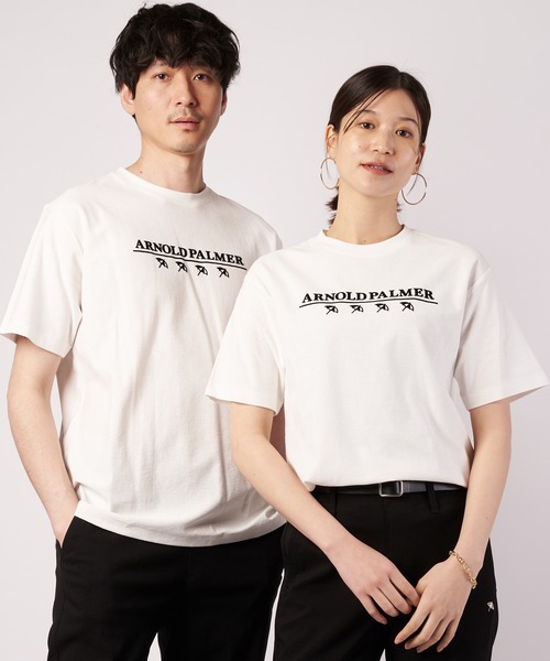 Arnold Palmer(アーノルドパーマー)の「シェア グラフィック Tシャツ(Tシャツ/カットソー・レディース・ホワイト/ベージュ/ブラック・S/XS/LL/L/M)」の1枚目の写真