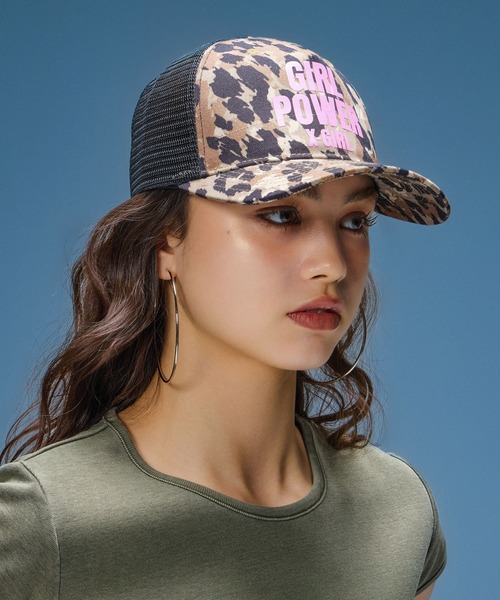 X-girl(エックスガール)の「GIRL POWER LOGO TRUCKER CAP(キャップ・レディース・ブラック/ベージュ・ONE SIZE)」の6枚目の写真