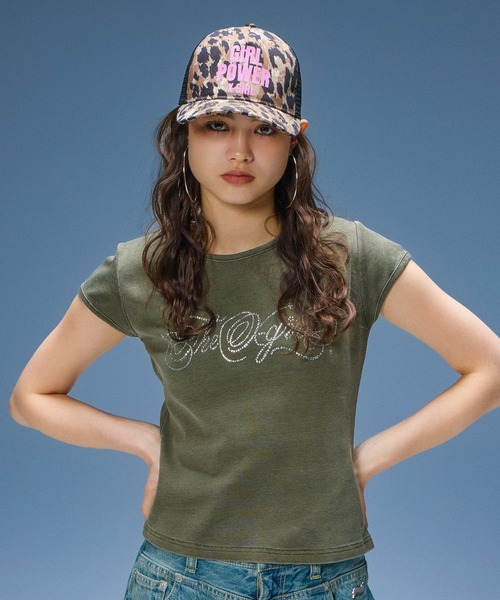 X-girl(エックスガール)の「GIRL POWER LOGO TRUCKER CAP(キャップ・レディース・ブラック/ベージュ・ONE SIZE)」の7枚目の写真