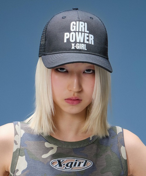X-girl(エックスガール)の「GIRL POWER LOGO TRUCKER CAP(キャップ・レディース・ブラック/ベージュ・ONE SIZE)」の17枚目の写真