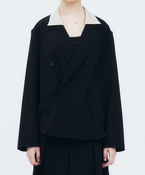LE CIEL BLEU(ルシェルブルー)の「デタッチャブルカラーシャツジャケット / Detachable-Collar Shirt Jacket(テーラードジャケット・レディース・ブラック/グレー/ネイビー・34/36)」の22枚目の写真