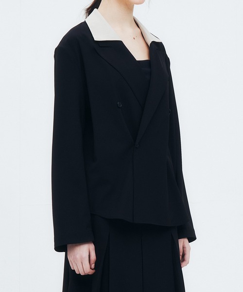 LE CIEL BLEU(ルシェルブルー)の「デタッチャブルカラーシャツジャケット / Detachable-Collar Shirt Jacket(テーラードジャケット・レディース・ブラック/グレー/ネイビー・34/36)」の21枚目の写真