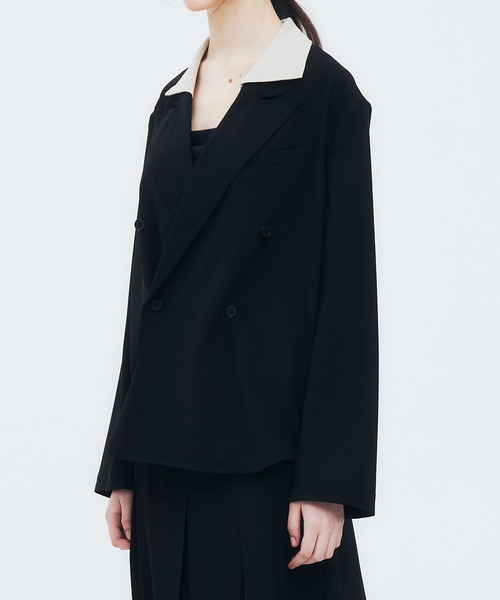 LE CIEL BLEU(ルシェルブルー)の「デタッチャブルカラーシャツジャケット / Detachable-Collar Shirt Jacket(テーラードジャケット・レディース・ブラック/グレー/ネイビー・34/36)」の20枚目の写真
