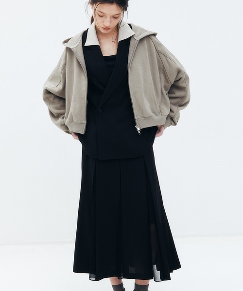 LE CIEL BLEU(ルシェルブルー)の「デタッチャブルカラーシャツジャケット / Detachable-Collar Shirt Jacket(テーラードジャケット・レディース・ブラック/グレー/ネイビー・34/36)」の19枚目の写真