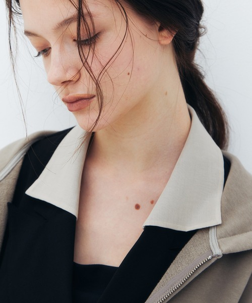 LE CIEL BLEU(ルシェルブルー)の「デタッチャブルカラーシャツジャケット / Detachable-Collar Shirt Jacket(テーラードジャケット・レディース・ブラック/グレー/ネイビー・34/36)」の18枚目の写真