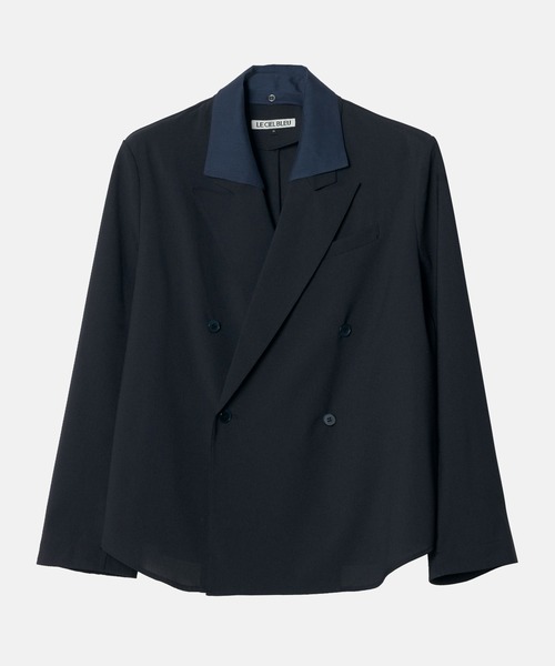 LE CIEL BLEU(ルシェルブルー)の「デタッチャブルカラーシャツジャケット / Detachable-Collar Shirt Jacket(テーラードジャケット・レディース・ブラック/グレー/ネイビー・34/36)」の14枚目の写真