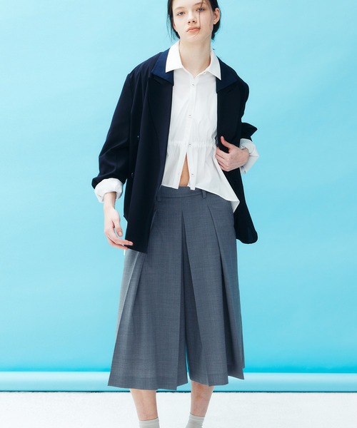 LE CIEL BLEU(ルシェルブルー)の「デタッチャブルカラーシャツジャケット / Detachable-Collar Shirt Jacket(テーラードジャケット・レディース・ブラック/グレー/ネイビー・34/36)」の8枚目の写真