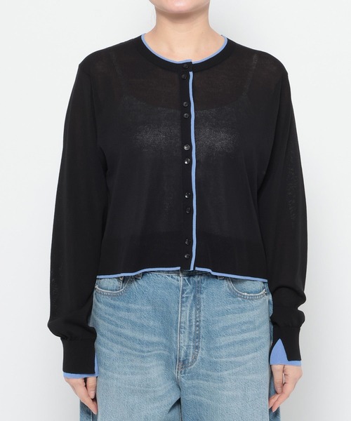 LOWRYS FARM（ローリーズファーム）の「シアーハイショクカーディガン 638451（カーディガン/ボレロ・レディース・ブラック/ピンク/ベージュ・FREE）」の13枚目の写真